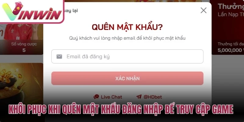 Khôi phục mật khẩu Vinwin cần dùng thông tin chính chủ và không chia sẻ OTP